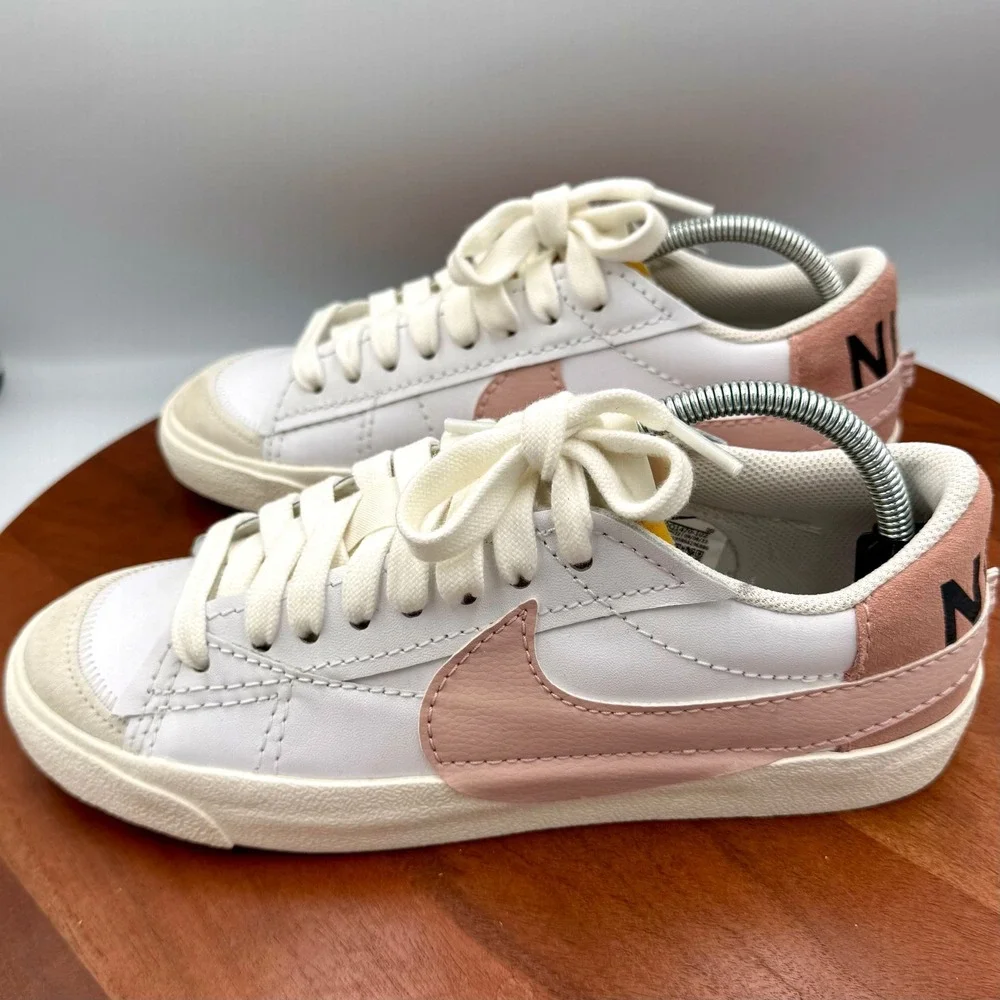 Nike Blazer‎ Low 77 Sneakers Jumbo White Pink Oxford Retro DQ1470-102 Womens 11